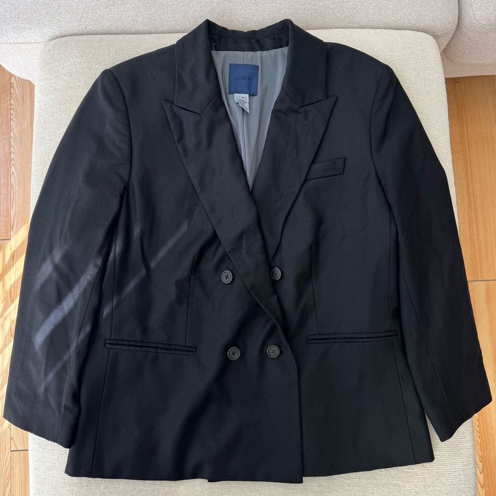 J.Crew Super 120s 100% Wool Blazer with Double Buttons Size 10